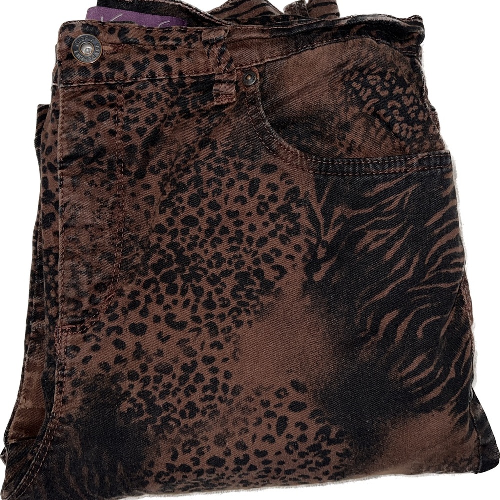 Gloria Vanderbilt Brown Animal Print Jeans